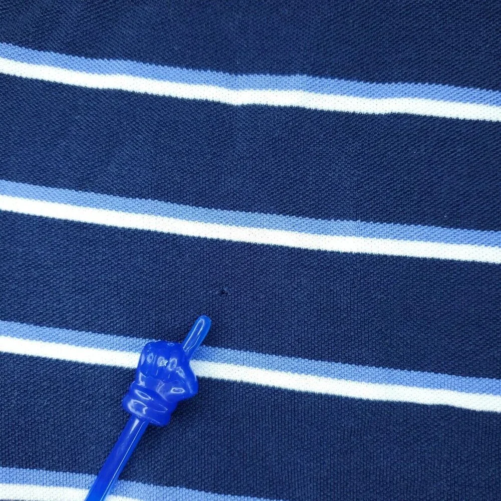 Vintage Ralph Lauren Polo Shirt Mens Large Blue Golf Fit Pima Cotton Striped